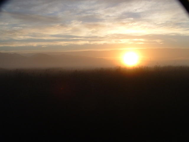 Sunrise from the parking lot at Dove Systems